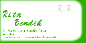 rita bendik business card